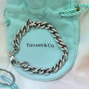 Tiffany & Co. Sterling Silver Chain Rope Bracelet. Retired, a rare classic!